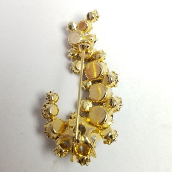 Vintage Blue Rhinestone Cluster Brooch, Made in Austria, Retro 50s Sparkle - Picture 3 of 7